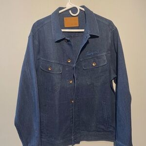 Taylor Stitch Blue Denim Shirt Jacket with Hangar 1 collab